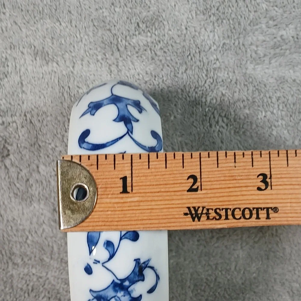 Vintage Bathroom Set  Soap Dish & Toothbrush Holder Blue Floral Porcelain Decor